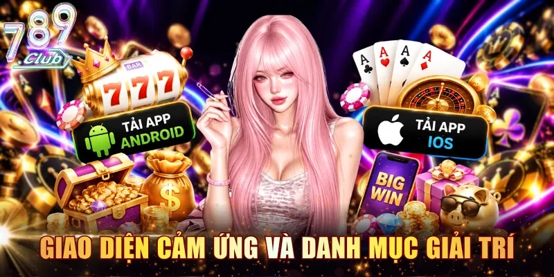 Giao diện cảm ứng và danh mục giải trí trên điện thoại