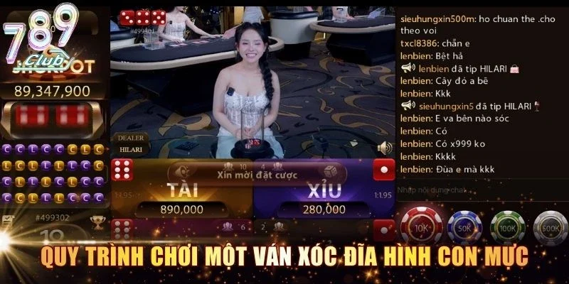 Quy trình chơi một ván xóc đĩa hình con mực